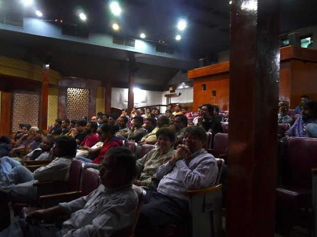 Stummfilm-Publikum im FTII in Pune, Indien
