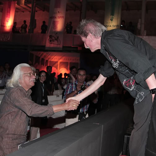 Gerhard Gruber with film director A. Gopalakrishnan Pune Indien