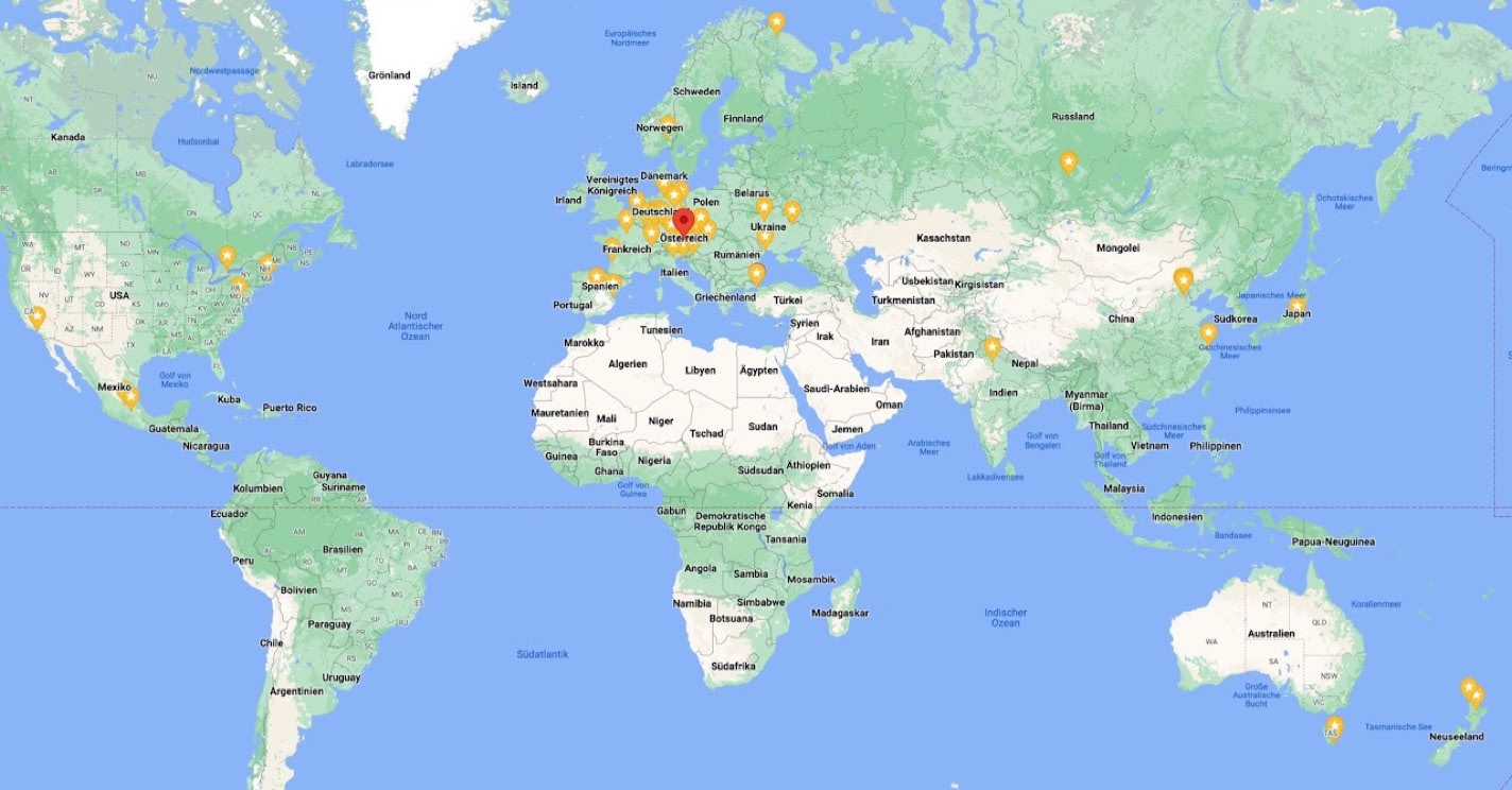 Cities where Gerhard Gruber was performing