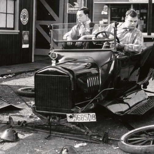 The Garage silent film with Buster Keaton