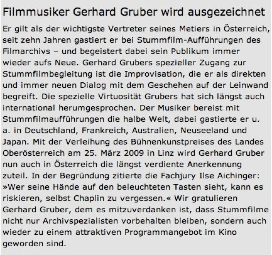 Filmarchiv Austria gratuliert Gerhard Gruber zum Landeskulturpreis Oberösterreich