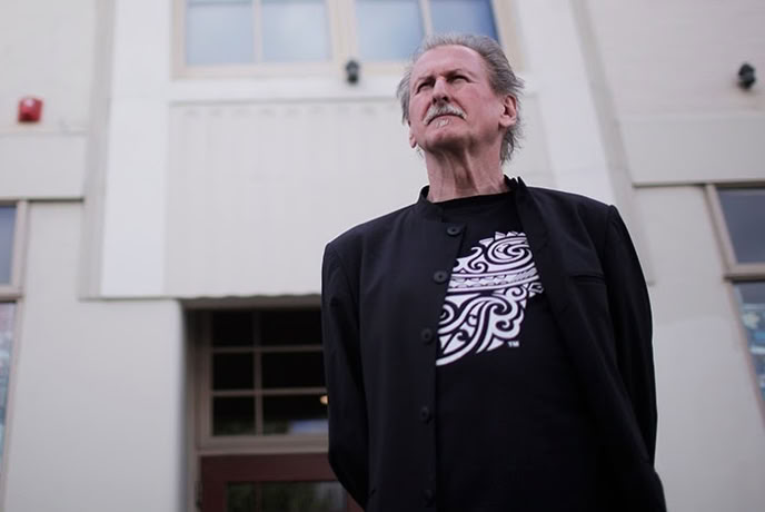 Gerhard Gruber in front of the State Cinema Hobart
