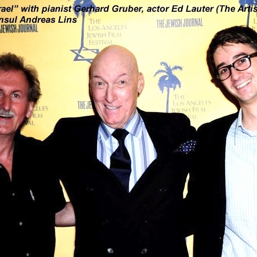 Gerhard Gruber mit Ed Lauter (The artist) und Andreas Lins in Los Angeles
