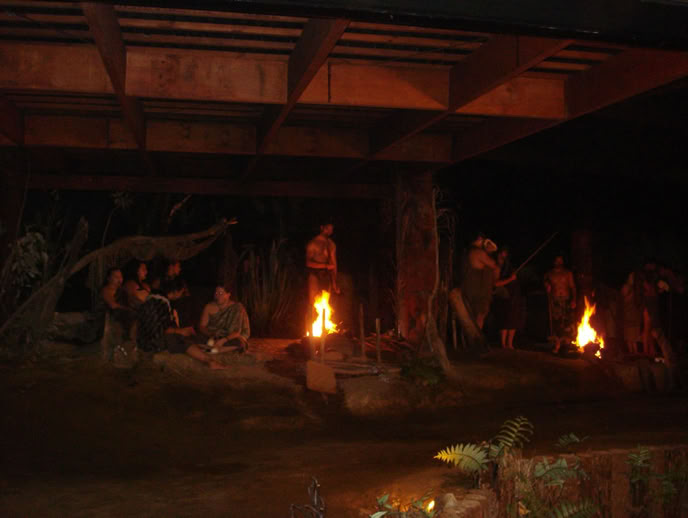 Aufführung der Familie Mitai in Rotorua, Neuseeland